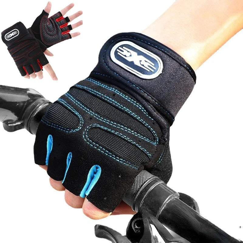 Gym Fitness Heavyweight Training Gloves Men Women Body Building Half Finger Non-Slip Gloves Wrist Support Weightlifting Sports