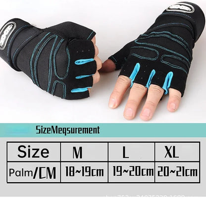 Gym Fitness Heavyweight Training Gloves Men Women Body Building Half Finger Non-Slip Gloves Wrist Support Weightlifting Sports