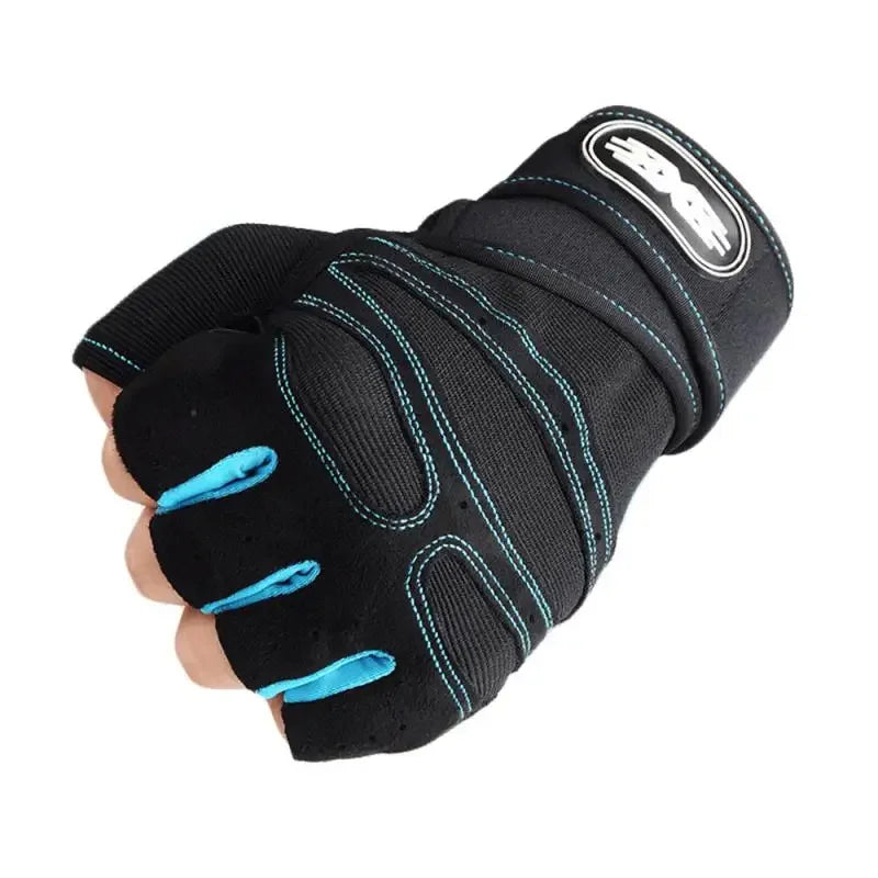 Gym Fitness Heavyweight Training Gloves Men Women Body Building Half Finger Non-Slip Gloves Wrist Support Weightlifting Sports