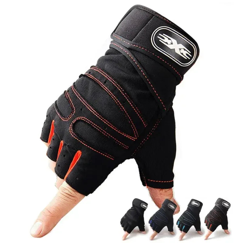 Gym Fitness Heavyweight Training Gloves Men Women Body Building Half Finger Non-Slip Gloves Wrist Support Weightlifting Sports