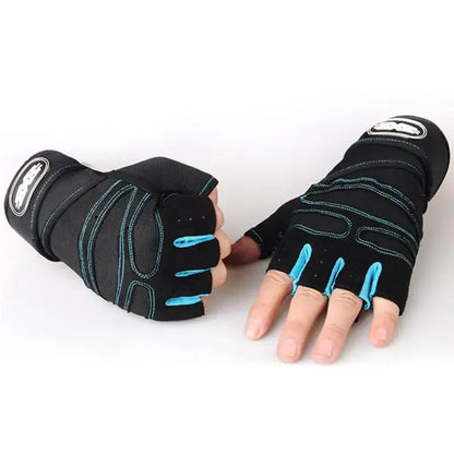 Gym Fitness Heavyweight Training Gloves Men Women Body Building Half Finger Non-Slip Gloves Wrist Support Weightlifting Sports