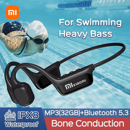 Xiaomi IPX8 Waterproof Swimming Bone Conduction Wireless Headphone Bluetooth 32GB MP3 Player Hifi Bass Music Sports Earphones